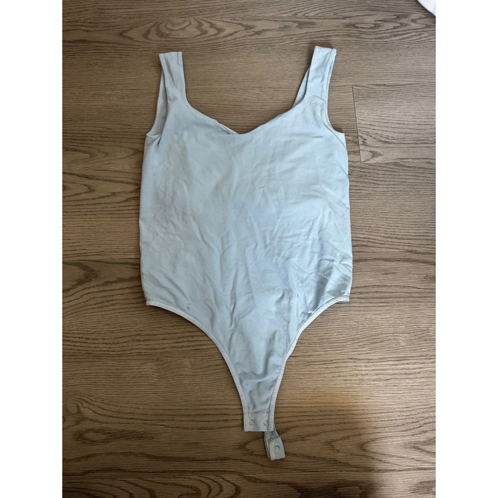 Free People Intimately Sleeveless Bodysuit Light Blue Scoop Neck M/L